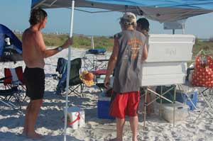 Campers on Keewaydin Island