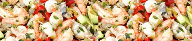 Closeup of ceviche