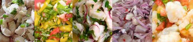 Many prepared cevichies