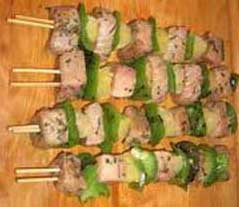 Swordfish kabobs raw