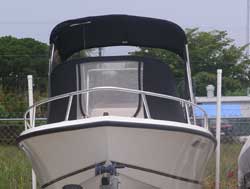 Boat with bimini and dodger