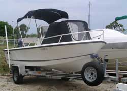 Mako boat on trailer
