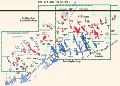 Chart of the islands in the great white heron national wildlife refuge