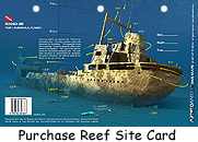 Rodeo 25 shipwreck diagram of the freighter underwater