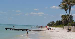Naples beach view north from 33rd