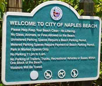 City of Naples Beach sign