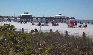 Lynn Hall beach looking at the pier