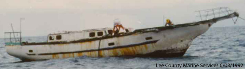 Misty Green-go cement boat before sinking men onboard preparing it