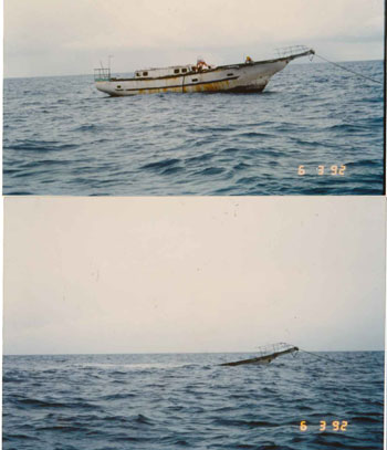 the sinking of the misty green-go
