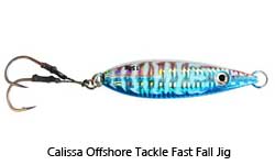 offshore jig with 2 hooks in shiny blue
