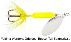 yellow lure with spinning spoon