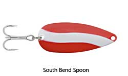 white and red spoon lure
