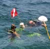 2 divers with a dive flag during Mini season 2012