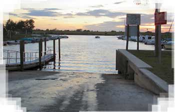 image of the okee-Tantie campground boat ramp looking out onto Lake O