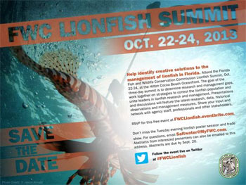 lionfish summit 2013 flyer by fwc