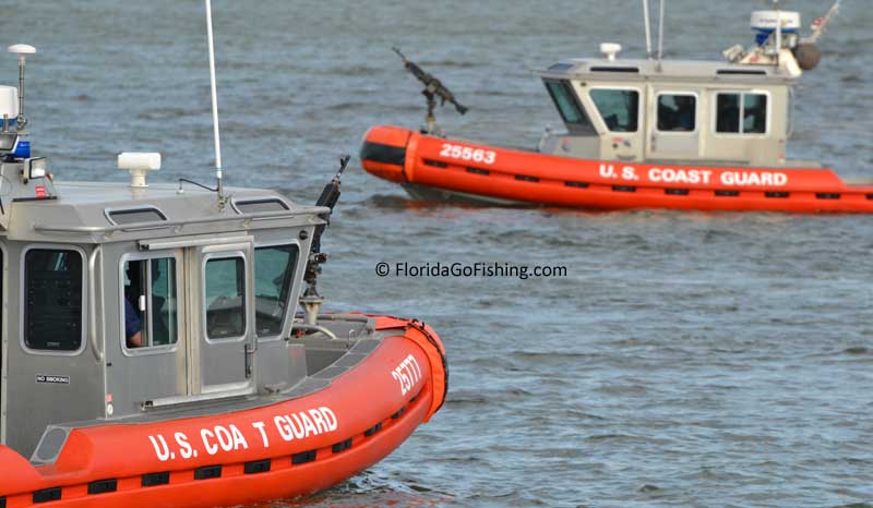2 USCG boats with machine guns