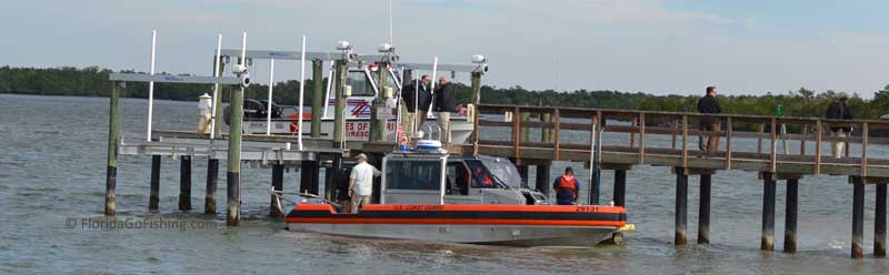 the Vice President arrives at the fire station dock