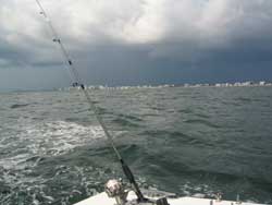 Storm brewing viewed from offshore