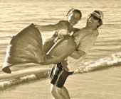 Miss mermaid in guys arms