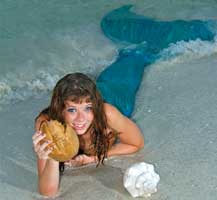 Mermaid holding a horseshoe crab