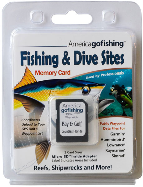 Bay and Gulf Counties Fishing & Dive Sites memory card from florida go fishing