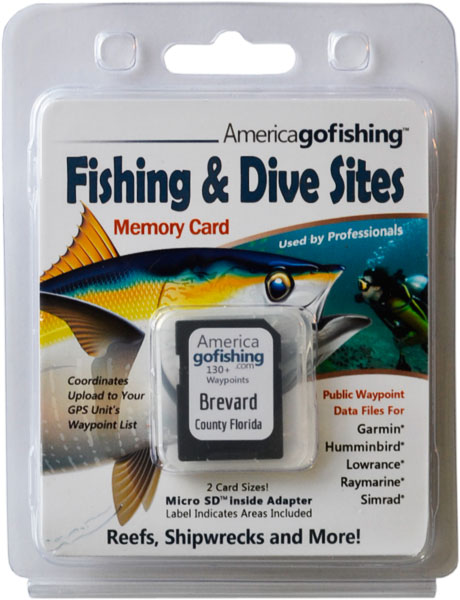 Brevard County Fishing & Dive Sites memory card from florida go fishing