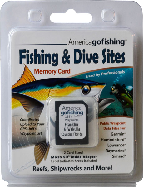 Franklin and Wakulla County Fishing & Dive Sites memory card from florida go fishing