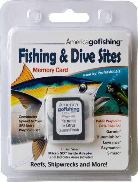 Hernando and Citrus Counties Fishing & Dive Sites memory card from florida go fishing