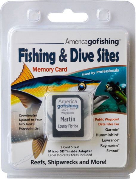 Martin County Fishing & Dive Sites memory card from florida go fishing