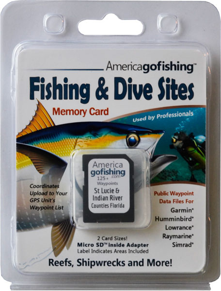 St Lucie and Indian River Fishing & Dive Sites memory card from florida go fishing