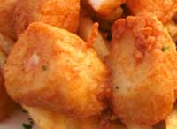 lightly fried scallps
