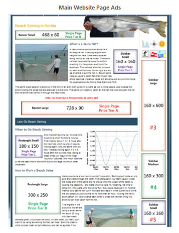 Main website ad placements